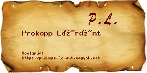Prokopp Lóránt névjegykártya