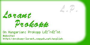 lorant prokopp business card